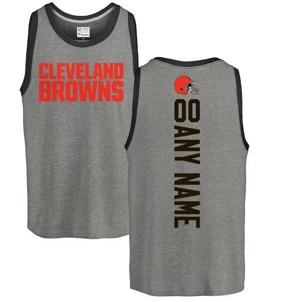 Men Cleveland Browns NFL Pro Line by Fanatics Branded Ash Custom Backer Tri-Blend Tank Top T-Shirt->->Sports Accessory